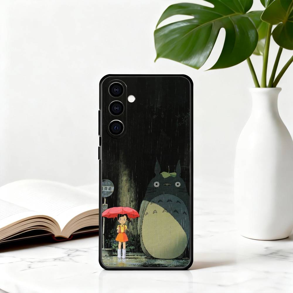 Cute Fat Cat T-Totoro-ct Phone Case For Samsung Galaxy A73,A72,A71,A70,A53,A52,A51,Others Soft Black Cover