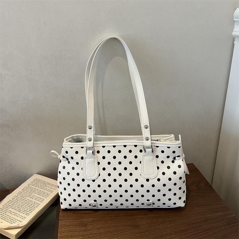 Korean Style Women Polka Dot Single Shoulder Underarm Portable Handbag
