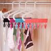 Bathroom Rack Clothespin Travel Portable Folding Clothes Towel Hanger 6 Clips