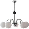 French Cream Bauhaus Chandelier: Retro Light for Living Room & Bedroom