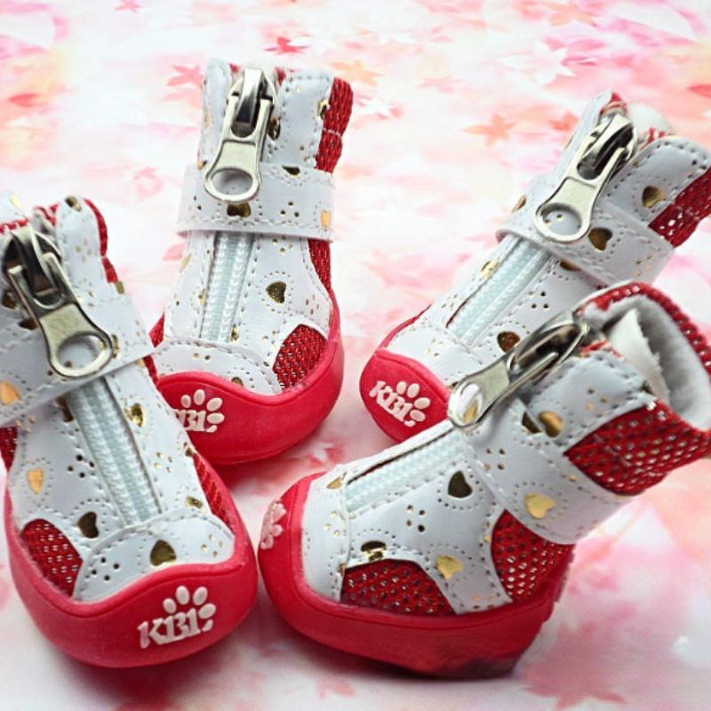 

Дышащая обувь с золотой сеткой, обувь для собак, обувь для щенков, плюшевых мишек, обувь для собак с нескользящей подошвой, обувь для маленьких собак, сапоги для собак 1 красный