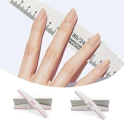 5 Stück Nagelfeilen aus Holz, helle Farbe, wiederverwendbar, glatte Kante, klare Skala, Mehrzweck-Trimmnägel, leichte Skala