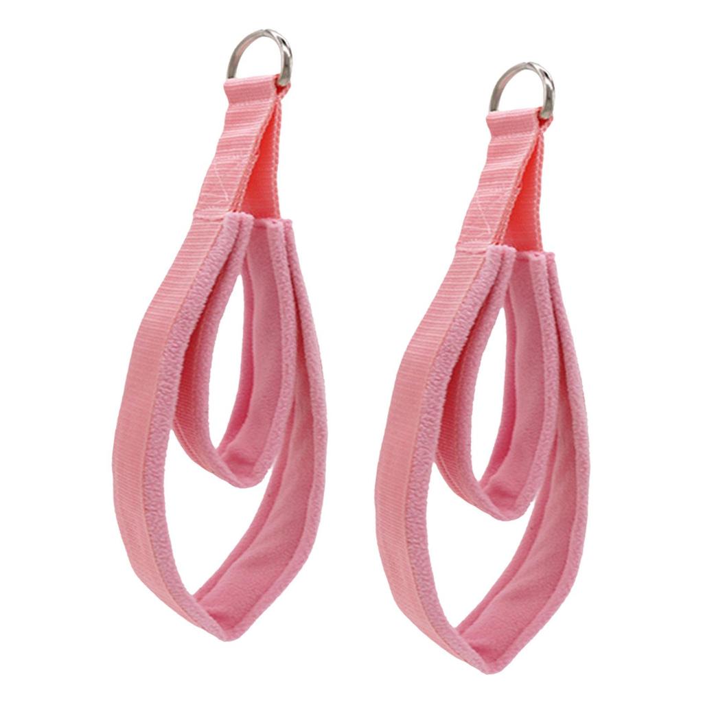 2Pcs Pilates Double Loop Straps D Rings Straps Yoga Exercise Equipment Home Gym Stretch Exercise Band Waist Back Leg Yoga Straps