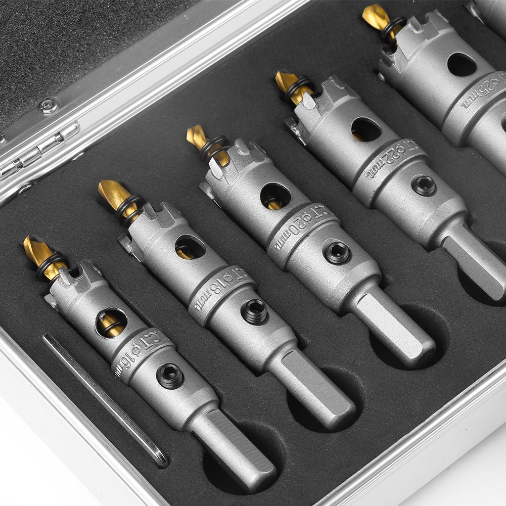 16,18,20,22,25,35mm Drill Bit Set Hole Saw Cutter For Stainless Steel Metal Alloy 6pc Carbide Tip TCT Drill Bit Hole Saw
