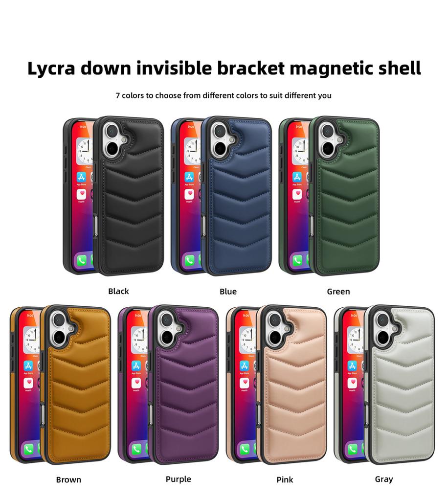 KEYSION Luxuxy PU Leather Card Pocket Case for MagSafe for iPhone 16 16 Plus Magnetic Kickstand Phone Cover for iPhone 15 15Plus