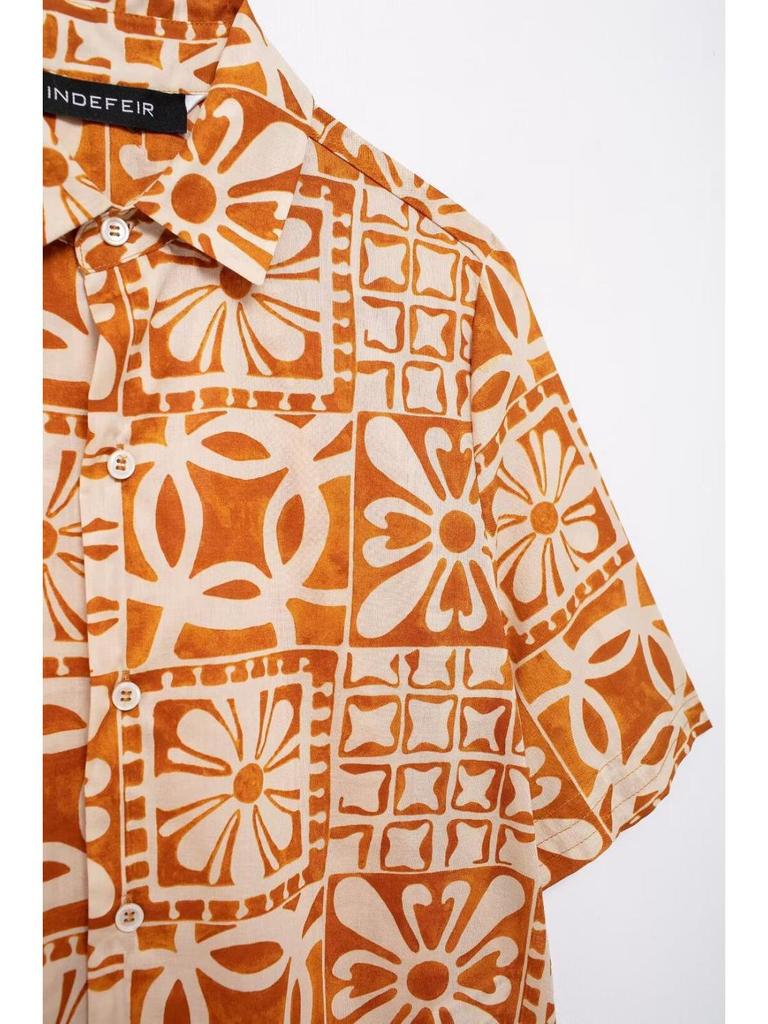 Summer Street Fashion Print Shirt and Pants Set for Women - European and American Style