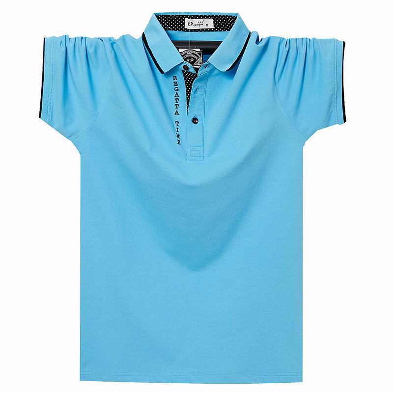 7XL Summer Men'S Polo Business Cotton Plus Size Oversized Fat Man'S Large Size Turn-Down Collar Short Sleeve T-Shirt