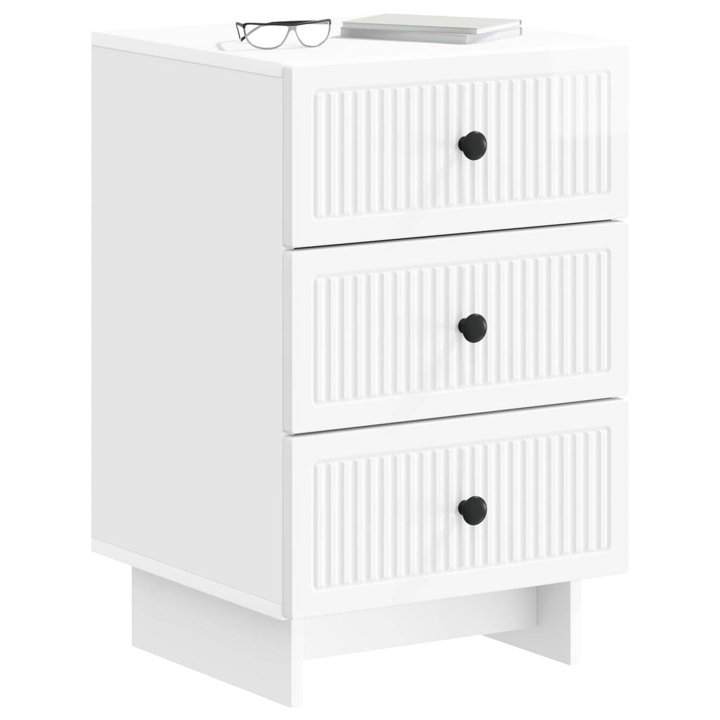 Nightstand High Gloss White 43 x 41 x 66.5 cm Particleboard