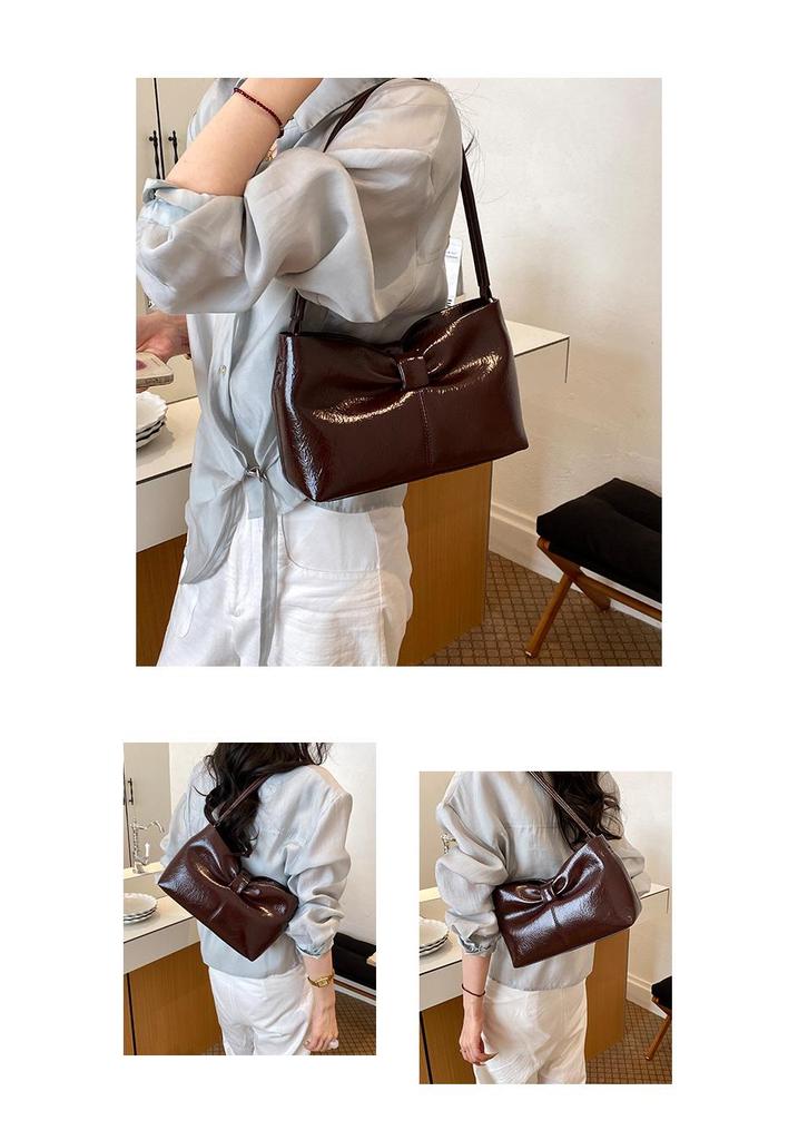 2026 Stylish Women's PU Leather Bow Handbag & Versatile Crossbody Chain Shoulder Bag