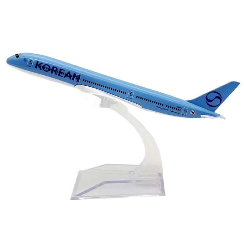 Air Korean Airlines B787 Airplane Kids Toys 16cm Aircraft Models Scale Alloy Metal Collectible Aircraft Souvenir Plane Toy синий