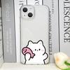 Funda de Teléfono Pareja Gato Pez Dibujo Animado Divertido para IPhone 16 15 14 11 12 13 Pro Max 7 8 Plus Mini XS XR Transparente Blanda Fundas