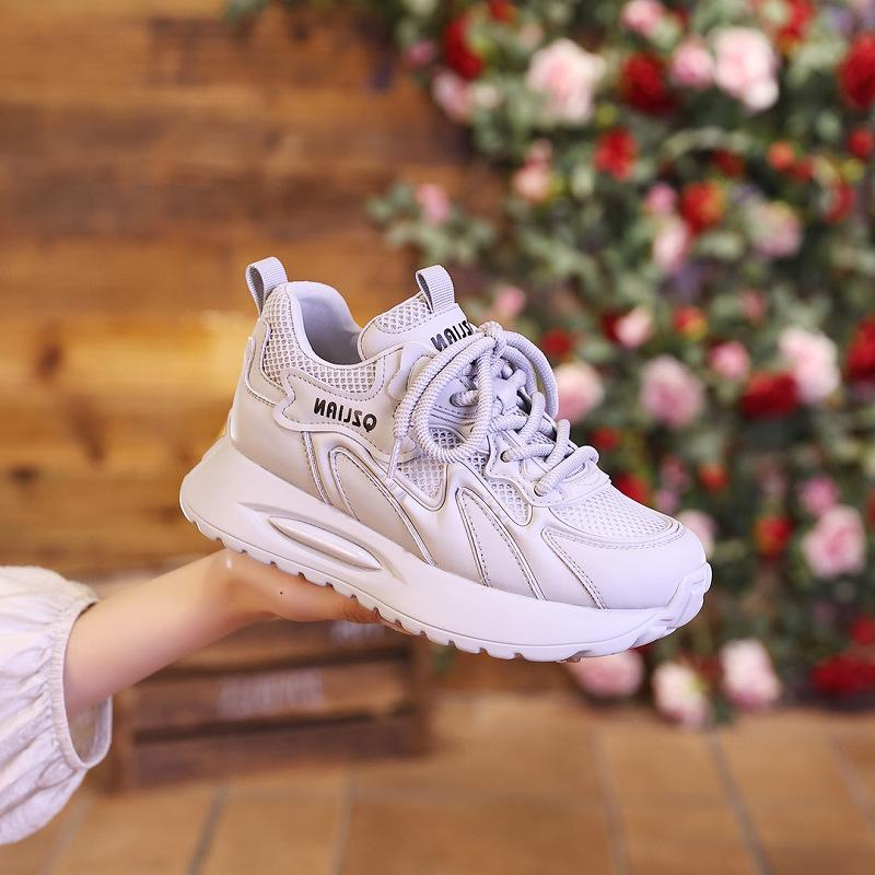 

New hollow platform casual board shoes women s summer new mesh breathable versatile light sports 40 серый