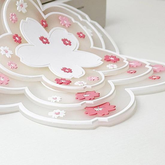 Yousheng Cherry Blossom Silicone Coaster, Heat Insulation Mat for Table, Non Slip Thickened Pad for Cups And