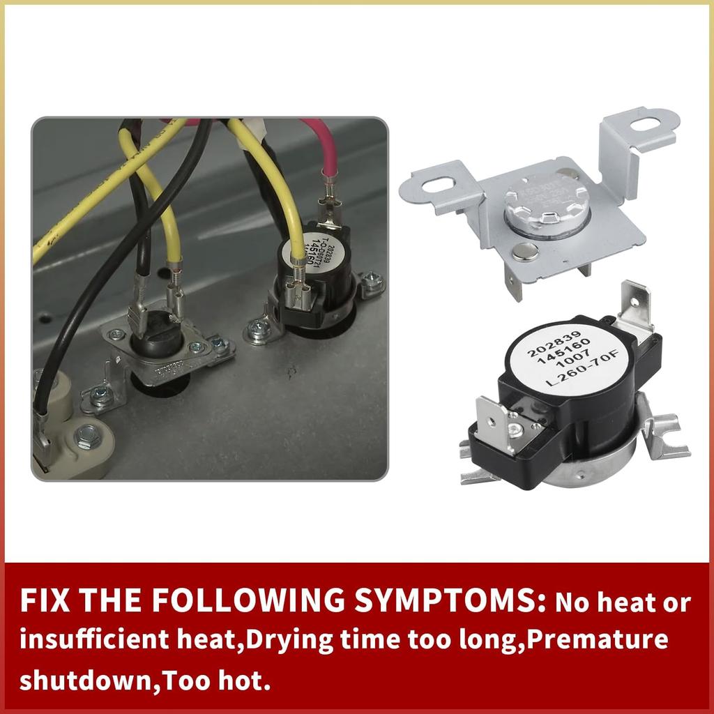 137032600 Dryer Thermal Limiter 3204267 Dryer Thermostat Replacement Part Compatible with Electrolux Frigidaire Dryers Replaces for PS2349395