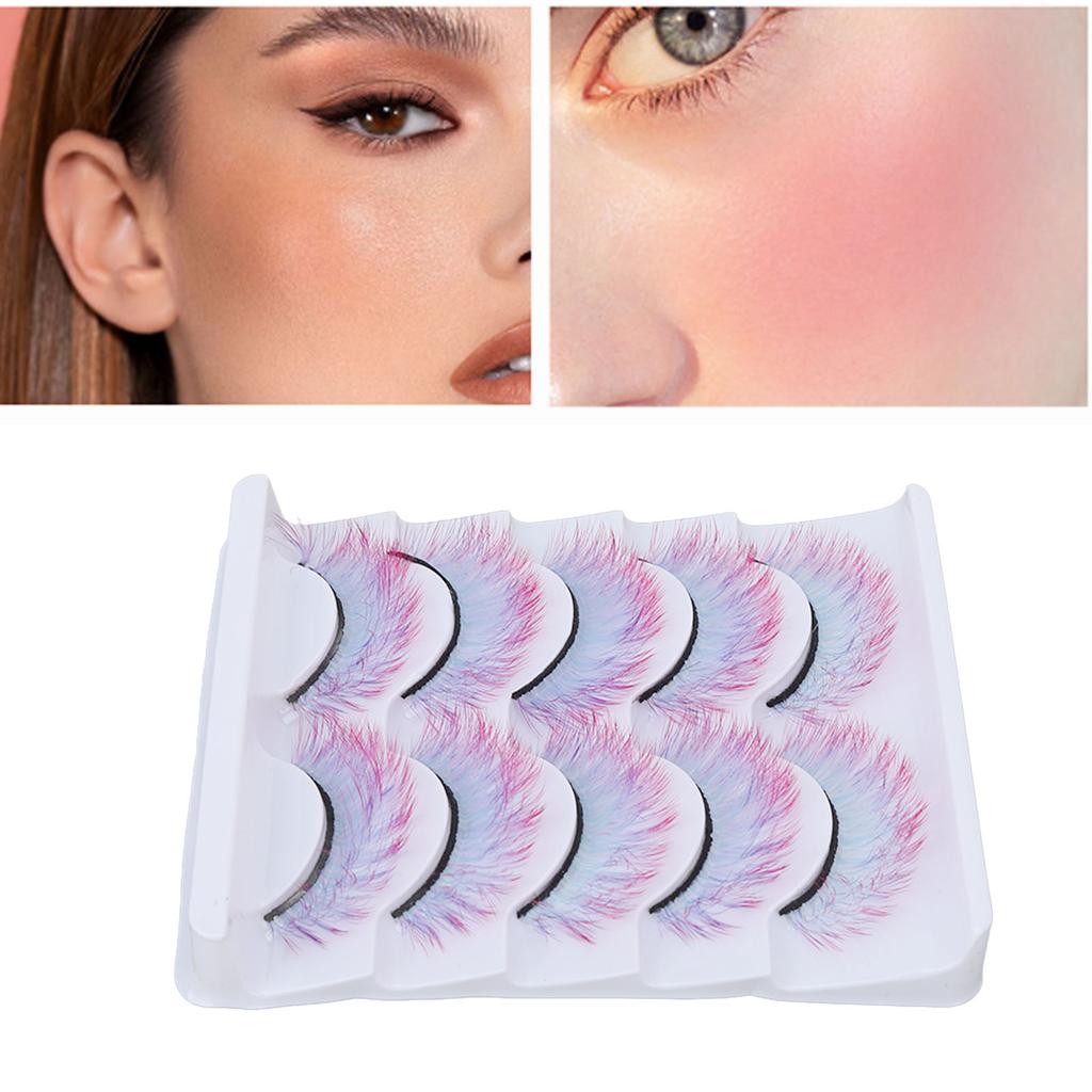 5pcs Colorful Eyelashes Dramatic Gradient Color False Eyelashes   3D  Ing Fake Eyelashes