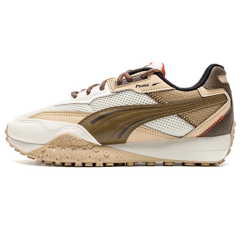 Puma Wild Rider Fabric Synthetic Leather Comfortable Versatile Breathable Lightweight Low-Top Casual Shoes Unisex sneaker Beige Brown 397122-01