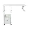 Overbed Table with Wheels, Movable Bedside Table, Height Adjustable Over Bed Desk Movable and Fixable for Bedrooms, Dormitories
