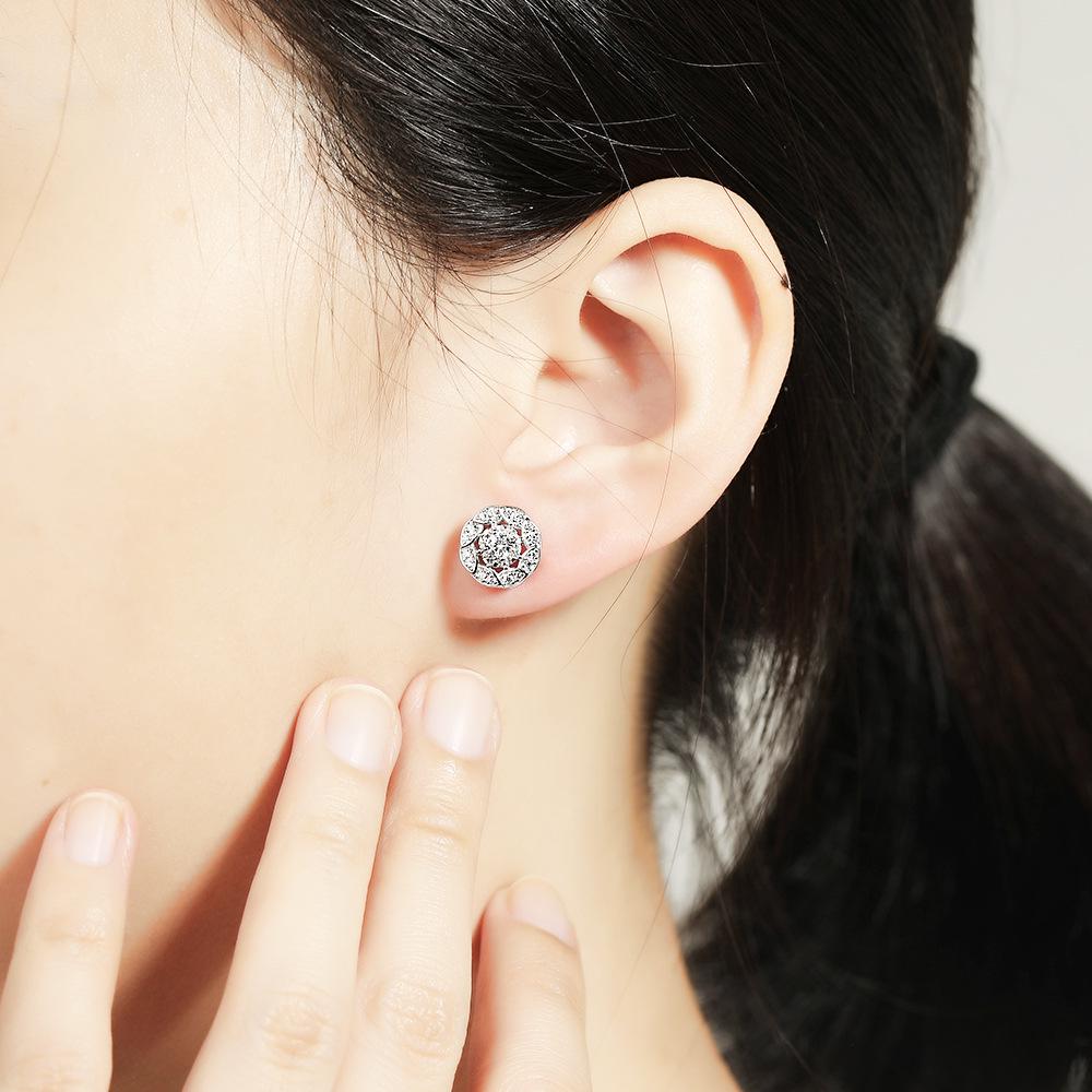 S925 Sterling Silver Zirconia Jewelry Set: Row Ring, Stud Earrings, Necklace – Exquisite Three-Piece Collection