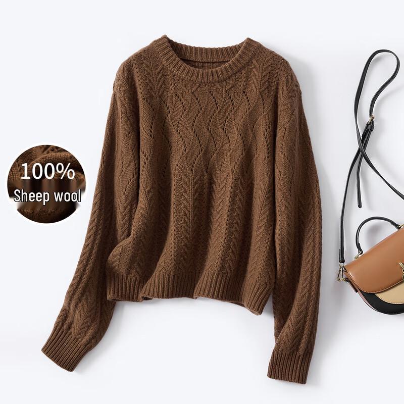 Women's 100% Merino Wool Round Neck Sweater