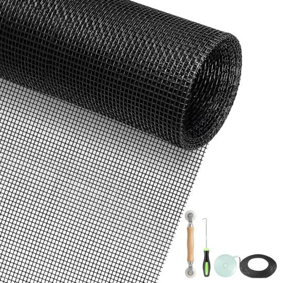 1 Set Screen Net Replacement Kit, Fiberglass Window Screen, Tear Resistant Washable Easy Installation Window Screen S