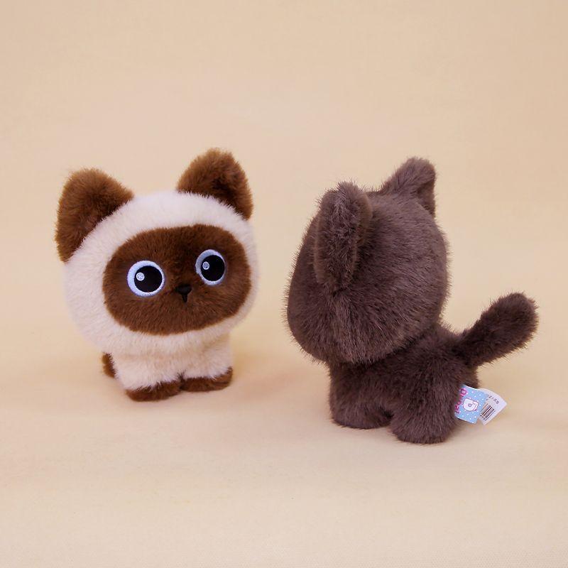 New Cartoon Cute Standing Cat Plush Siamese/Black/Tricolor Cat Emotional Comfort Office Desktop Decor Trendy Toy Holiday Gifts