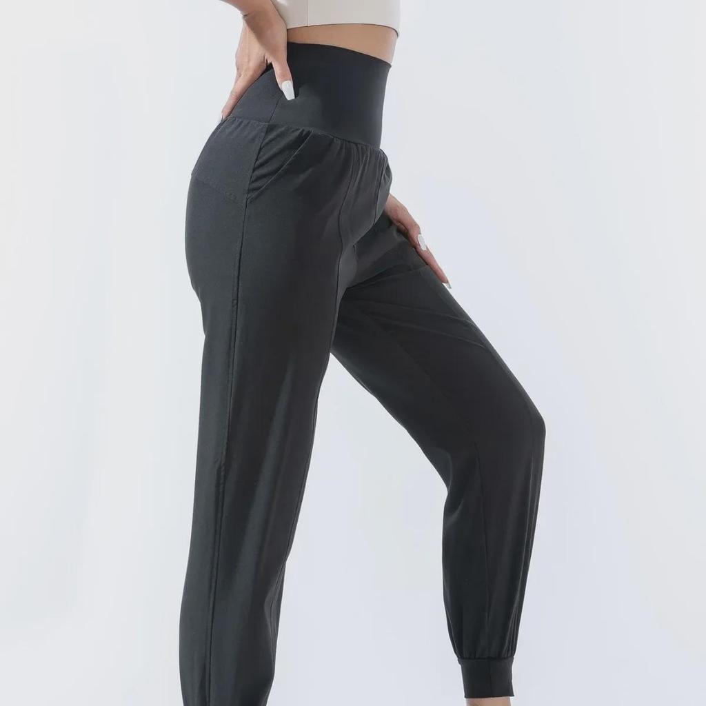 Women's Ice Silk Quick-Dry Slimming Wide-Leg Pants - Summer Casual Nine-Point Style.