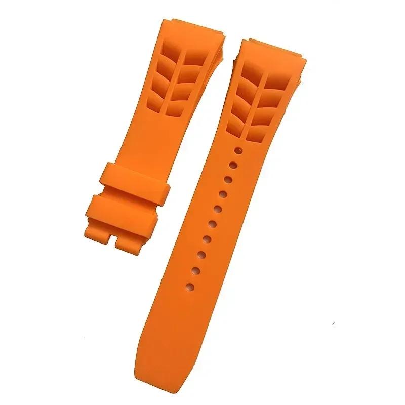 Soft rubber strap For Richard Mille RM53/055/011/050 men's waterproof and sweat proof silicone bracelet 25mm Watch accessories