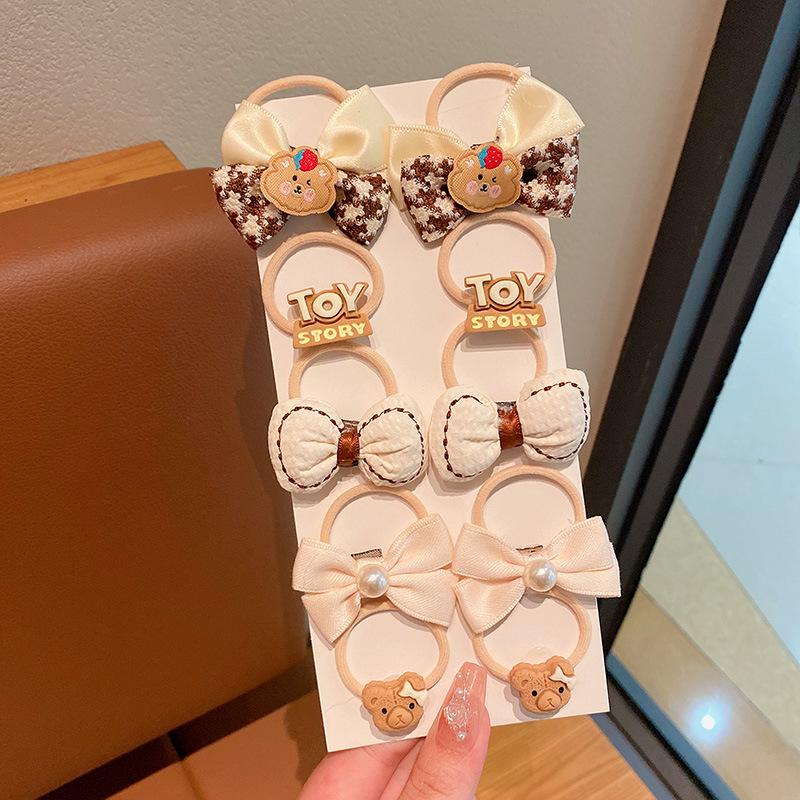 High Elasticity Milk Coffee Hair Ties for Girls - No Damage, Autumn/Winter Hair Accessories