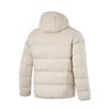 Li Ning Basketball Series Solid Color Hooded Long Sleeve Down Jacket Men Outerwear Oatmeal-Gray AYMU001-6