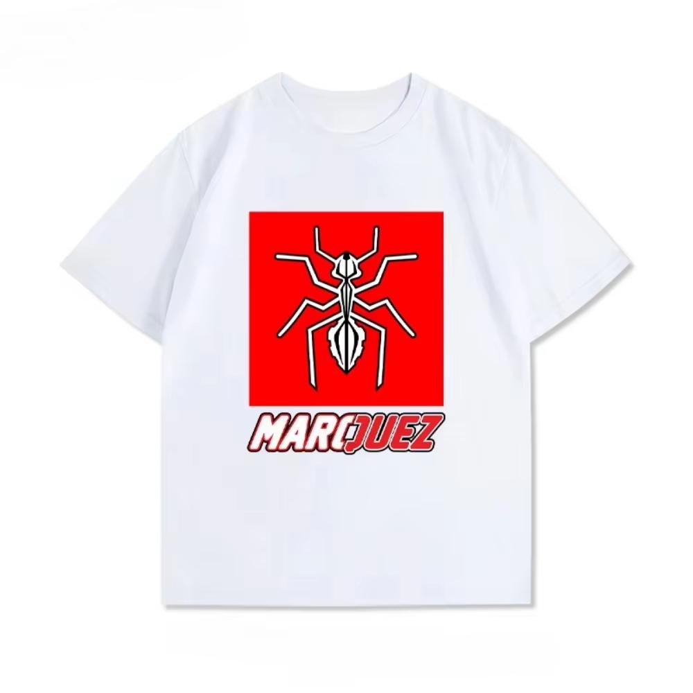 

2025 Новый Маркиз Нет. 93 Мотогп Красный Муравей Мотоциклист Костюм для езды Летняя Повседневная Футболка с коротким рукавом Хлопок Американский топ XXXXL