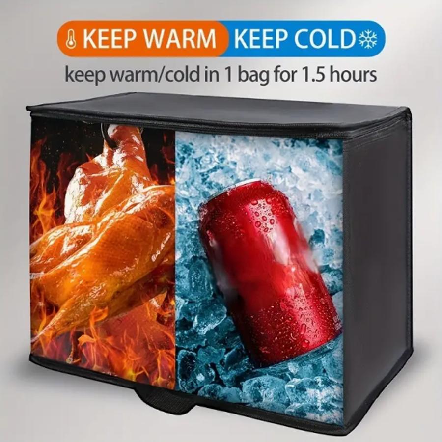 Large Insulated Grocery Bags Reusable Grocery Tote Soft Cooler Bag Hot  Cold Takeout Or Food Delivery Bag Lightweight Foldable