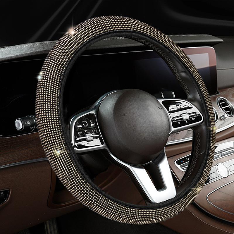 Auto-Lenkradbezug für Frauen und Mädchen, süßer Glitzer, Lenkradbezug mit Bling-Diamant-Auto-Lenkradschutz