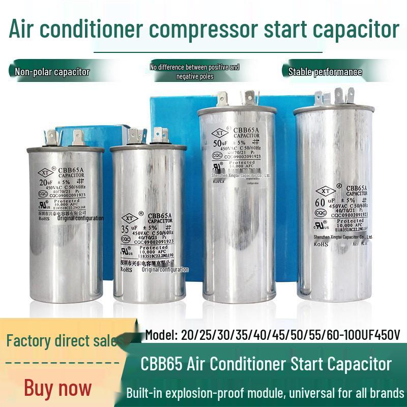 CBB65 AC Capacitor 20-70UF 450V for Compressor Start