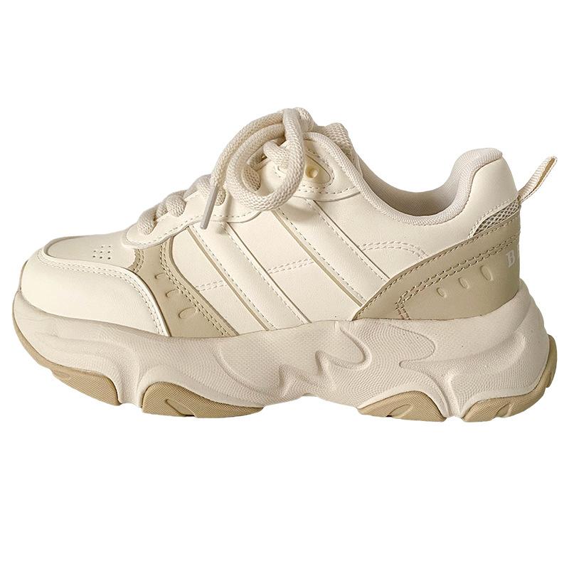

LZ6058 latex insole/cold dip lightweight platform sneakers women s shoes casual dad shoes 2025 spring new 35 бежевый