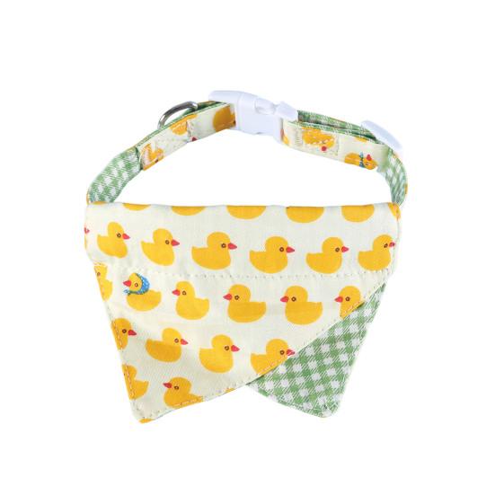Dog Bandana Bib Cute Yellow Duck Design Dog Saliva Towel Adjustable Pet Collar Scarf for Small Medium Large Dogs Cats