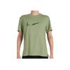 Nike Miler Large Logo Print Round Neck Short Sleeve T-Shirt Men T-Shirts Oil-Green FN8517-386