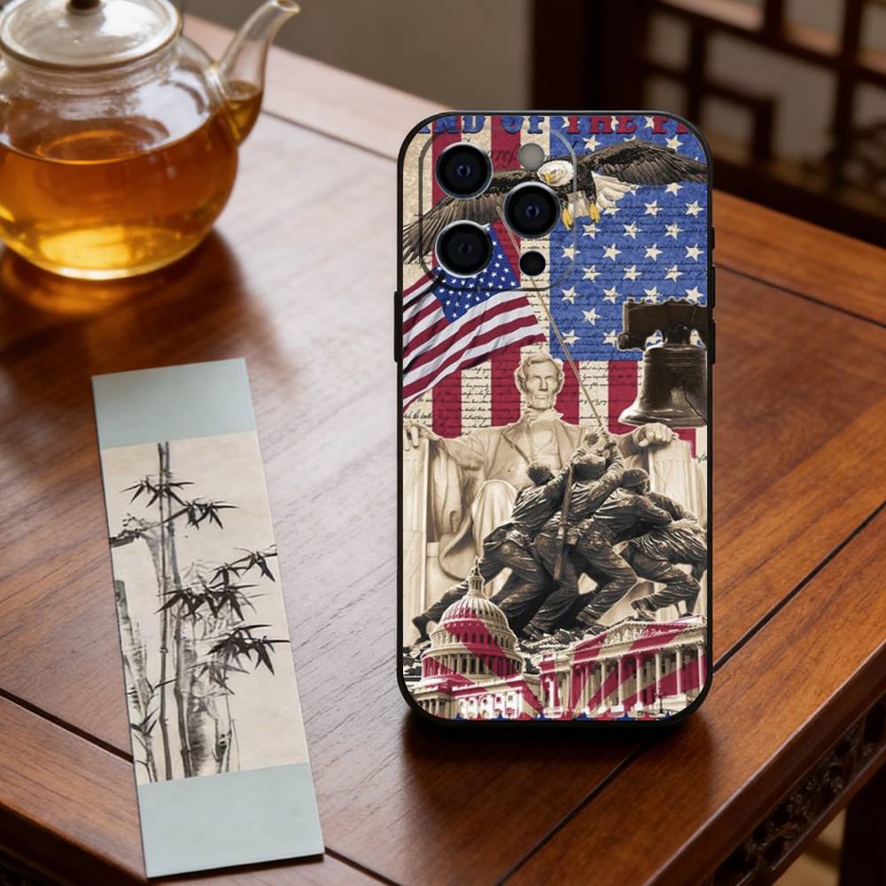 American Flag  Phone Case Silicone Soft For IPhone 17 16 15 14 13 12 11 X XR Plus Pro Max Plus
