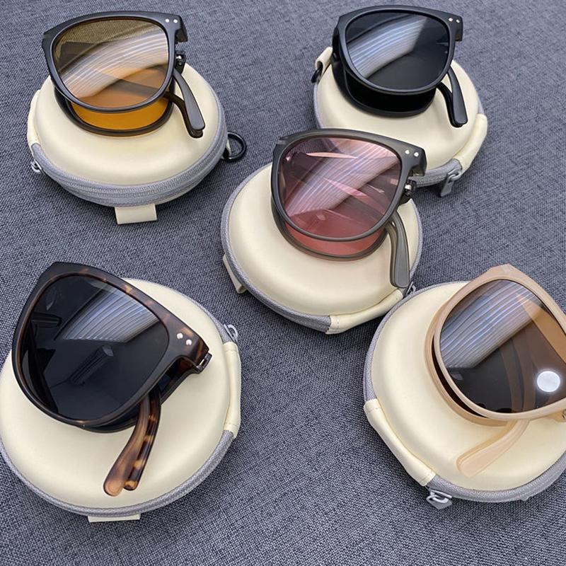 Women'S Fashion Folding Sunglasses Women'S Brand Designer Glasses Oval Glasses Lady Retro Sunglasses Uv400 Protect