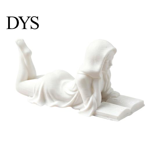 Elegante Wohnkultur Akzente Lesendes Mädchen Figur, 3D Gedruckt Auf Dem Bauch Liegend Künstlerische Schreibtischdekoration Skulptur, Frauenstatue für Büro