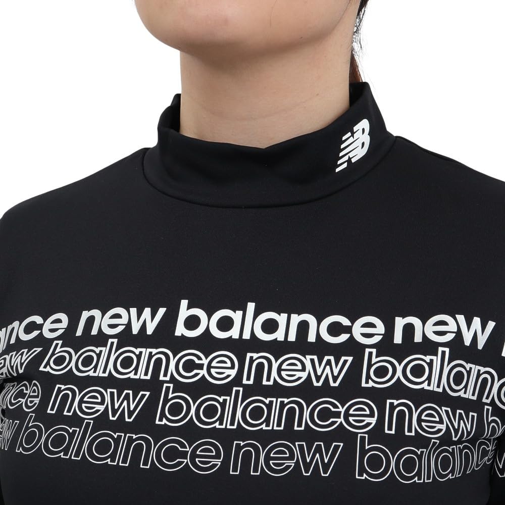 New Balance Long Sleeve Mock Neck Golf Shirt Size 2 Black Women's (Stretchable, Light-Absorbing, Heat-Generating) - (L) - (012-4267504)