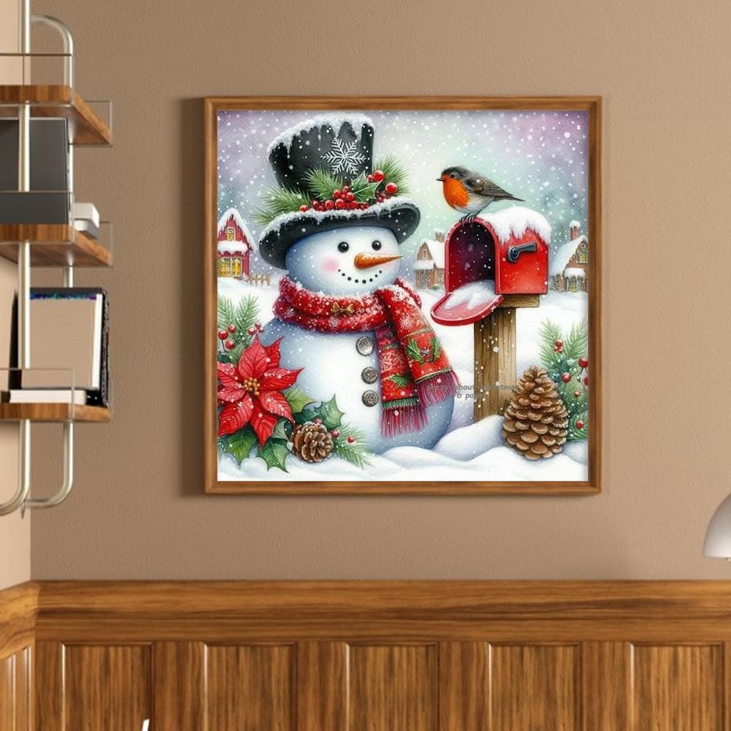 Christmas Full 11CT DIY Stamped Cross Stitch Kits 17.72x17.72in Needlework Embroidery Kit for Beginners Adults Home Decor