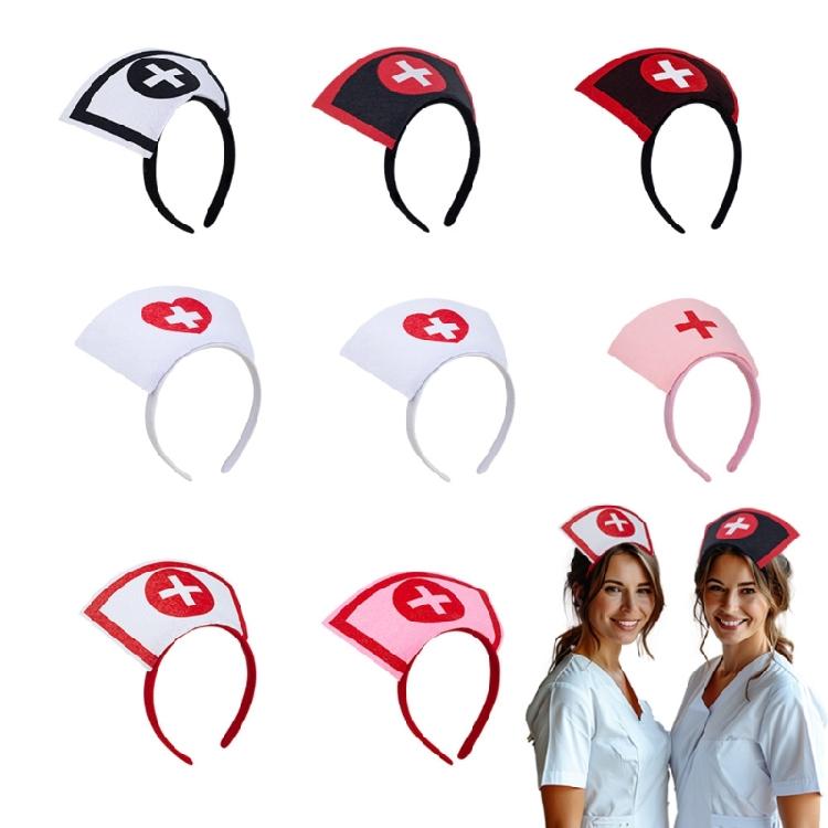 Charme Krankenschwesternhut Cosplay Stirnbänder Einzigartiges Charme Kopfschmuck Stilvolles Damen Stirnband für Rollenspiel Aktivität