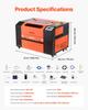 50W CO2 Laser Engraver, 500 X 300 Mm, CO2 Laser Engraver Cutter Machine with 4 Way Pass Air Assist, Engraving Cutting Machine, Compatible with