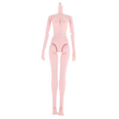 Flexible 1//4 Female BJD Body Large Chest Doll with Head for Ball Joint Dolls