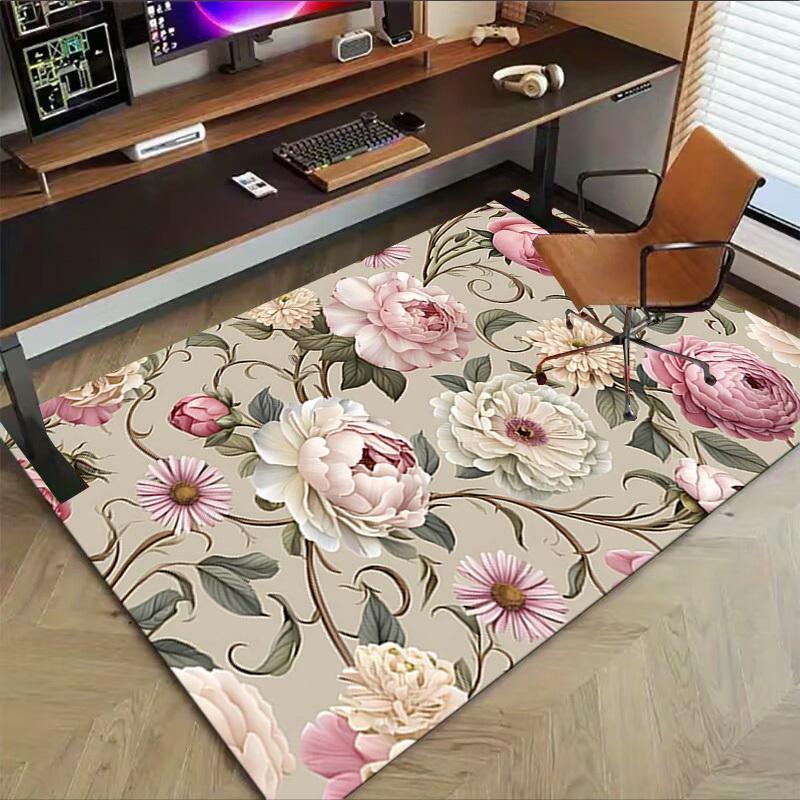 1PC Floral Pattern Extra Large Non Slip Floor carpet, Office, family, Studio   Large Area Rug Indoor Rugs, Bold Statement Piece