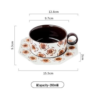 Shangqi Floral Retro Ceramic Coffee Cup Set