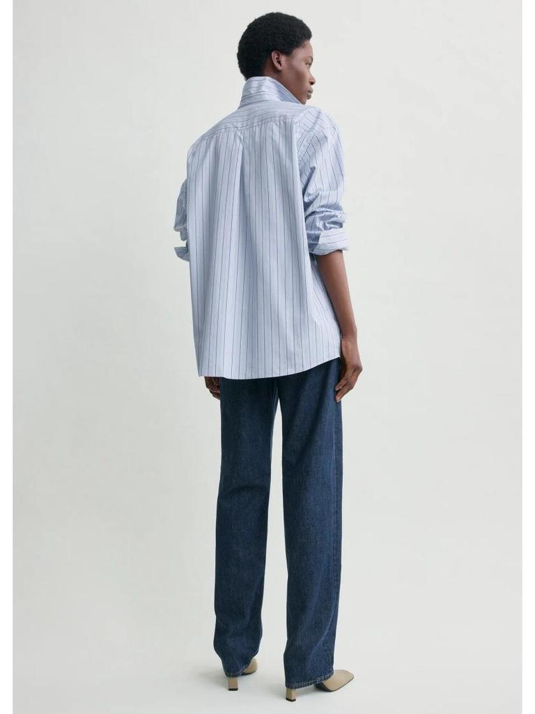 Longmei Women's Striped Pure Cotton Shirt, Spring-Summer 2026, Simple Commute Style with Lapel and Long Sleeves