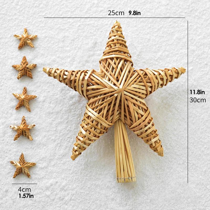 Christmas Stars Decorations Christmas Tree Star Topper Star Shaped Pendant Scandinavian Straw Ornaments Christmas Tree Star