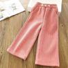 Girls Thick Warm Pants Winter Autumn Big Kids Velvet Wide Leg Trousers Children Casual Long Pants