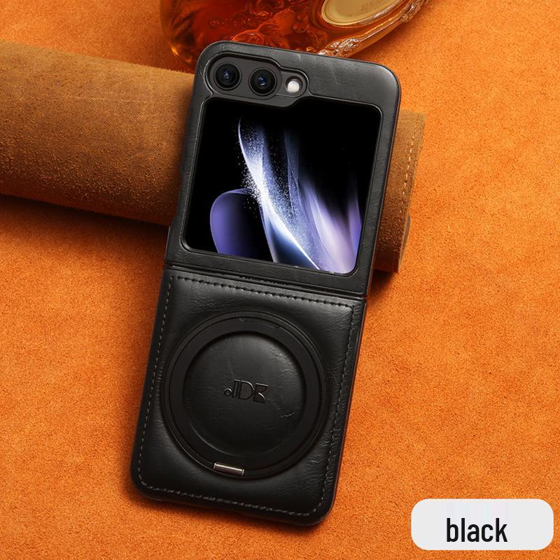 

Samsung Z Flip7 Leather Magnetic Rotating Stand Case for Flip5/4/3 Samsung Galaxy Z Flip 4 чёрный